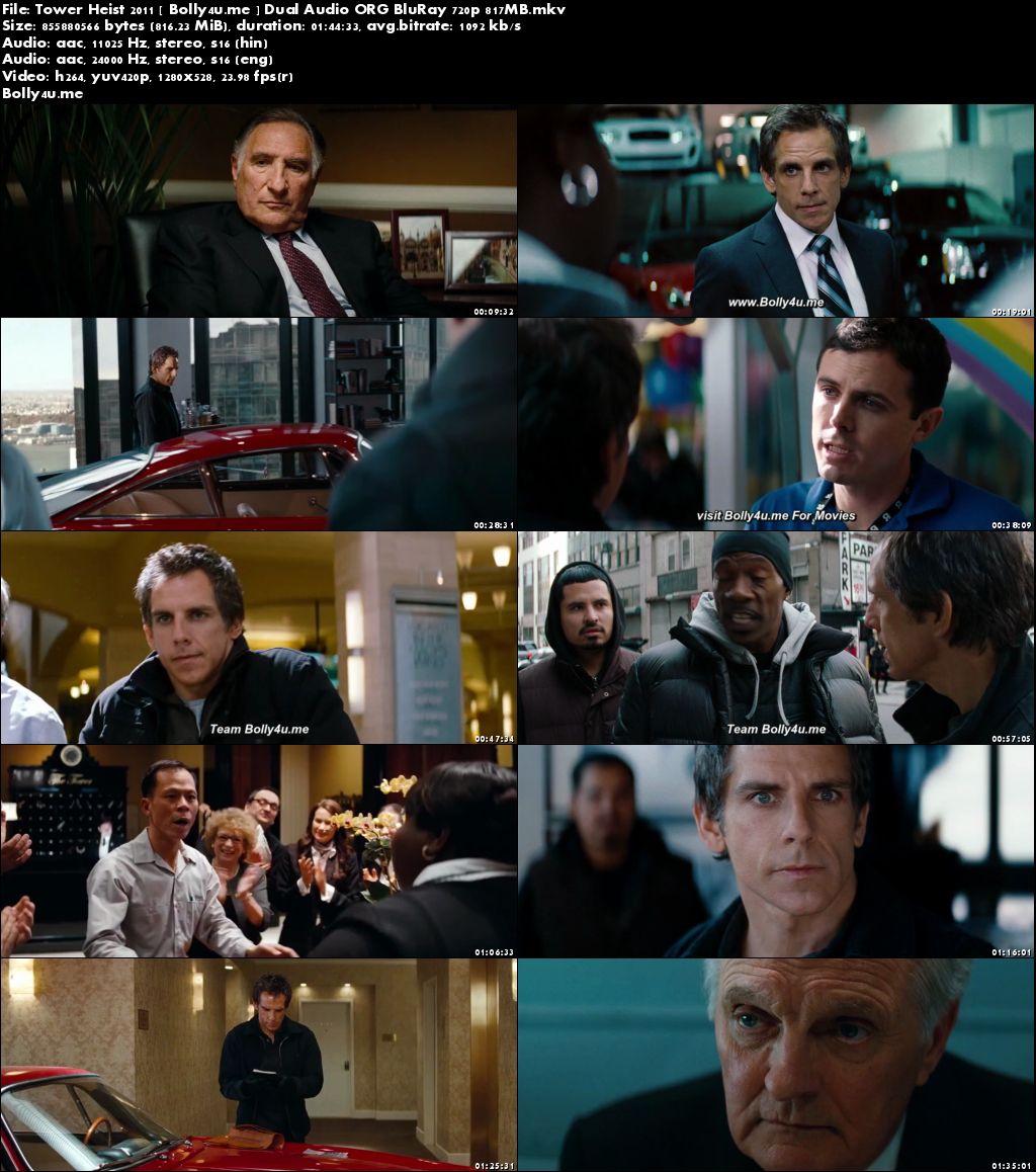 Tower Heist 2011 BluRay 350MB Hindi Dual Audio ORG 480p Download