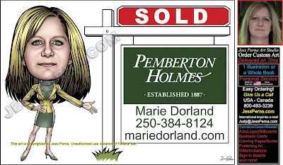 Pemberton Holmes Caricature Sold Sign Ad Art