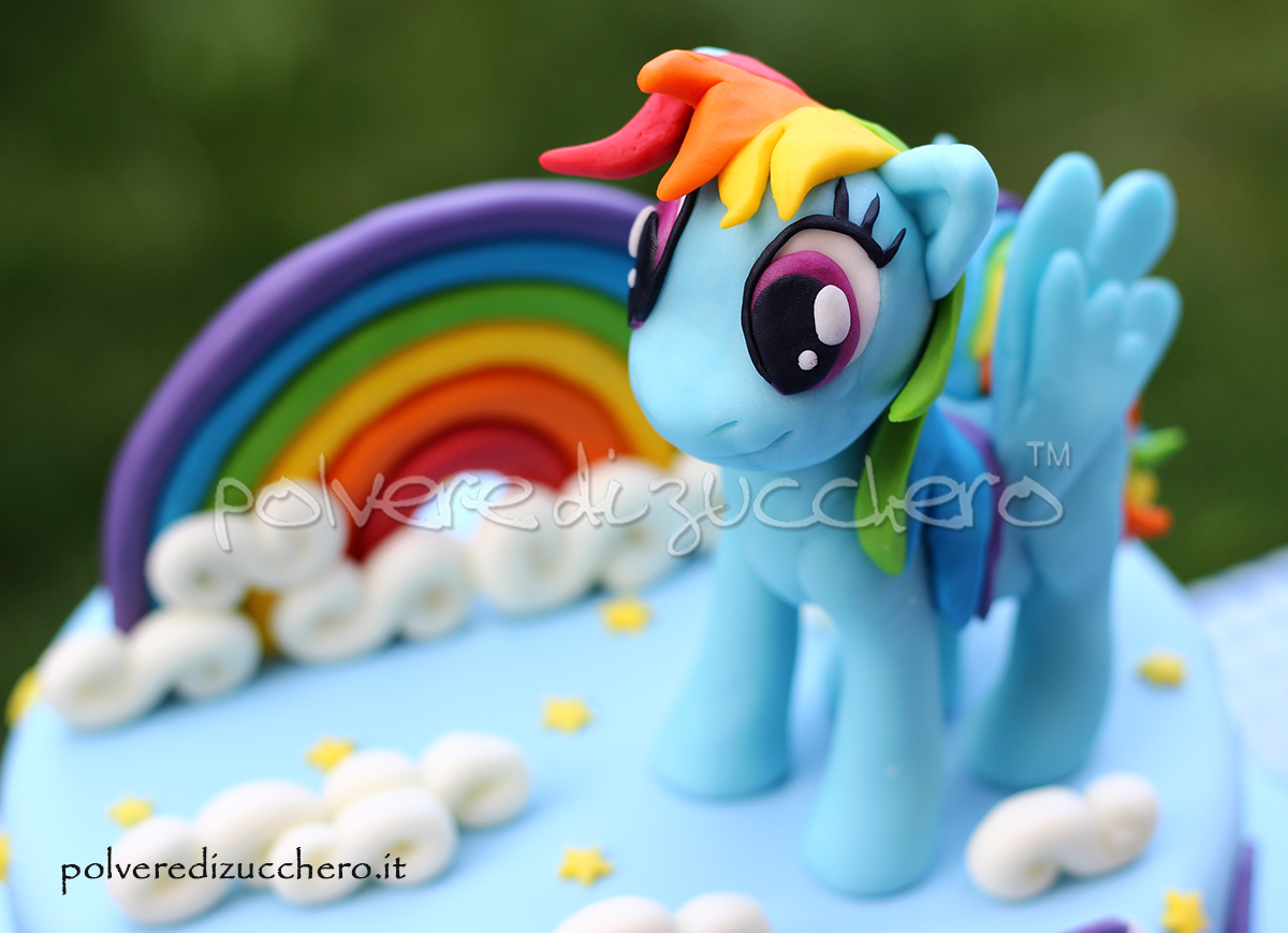 my little pony cake design mini pony polvere di zucchero pasta di zucchero torta decorata rainbow dash applejack rarity
