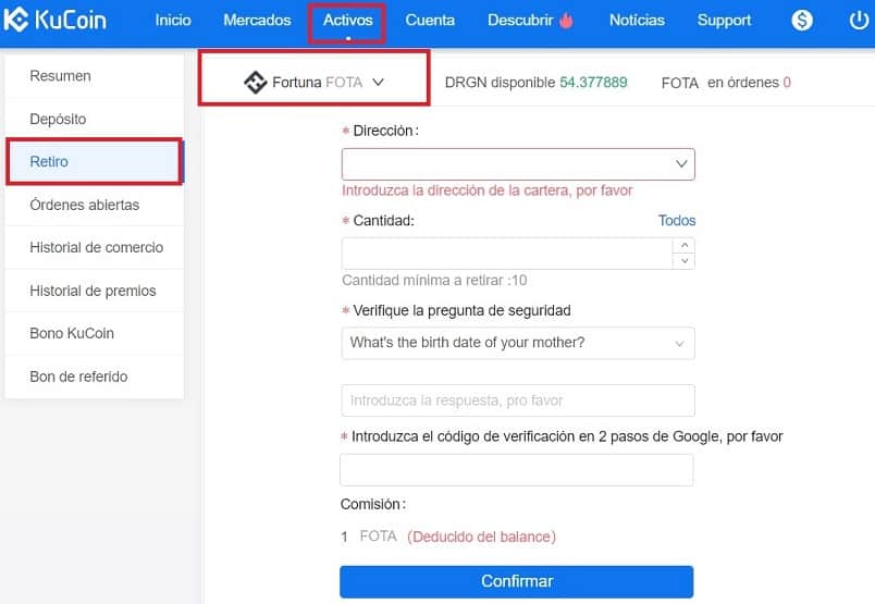 Cómo Comprar Fortuna (FOTA) y Enviar a Billetera Oficial Comprar Fortuna (FOTA) y Guardar en Monedero Tutorial