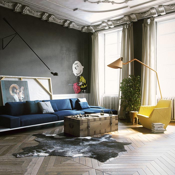 siyah duvarlı elegant oturma odası dekorasyonu siyah duvarlı elegant oturma odası dekorasyonu