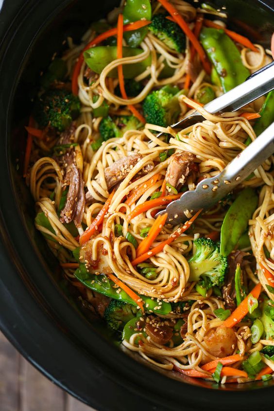 Skip delivery and try this veggie-packed takeout favorite for a healthy dinnertime meal that is easy to make right in your crockpot! I know. It's Friday night. All you want to do is change into sweats and order take-out. Except it's bikini season in like 2 months. So let's save the Skip delivery and try this veggie-packed takeout favorite for a healthy dinnertime meal that is easy to make right in your crockpot! I know. It's Friday night. All you want to do is change into sweats and order take-out. Except it's bikini season in like 2 months. So let's save the