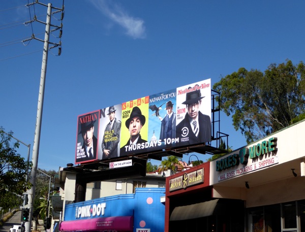 Nathan For You season 3 The Blacklist parody billboard Nathan For You season 3 Blacklist billboard