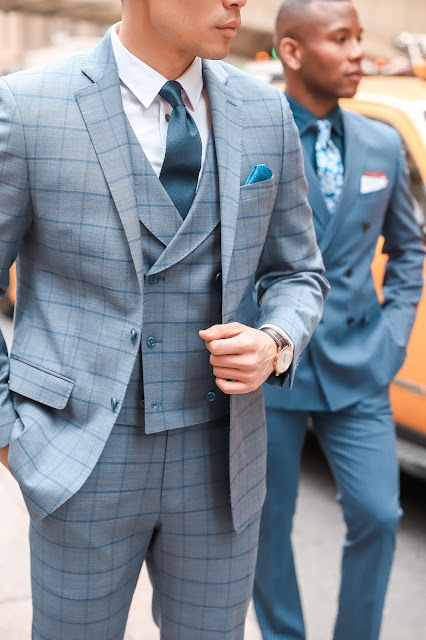Wearing a Three Piece Windowpane Suit and Double-breasted Pinstripe Suit | Levitate Style and Men's Style Pro