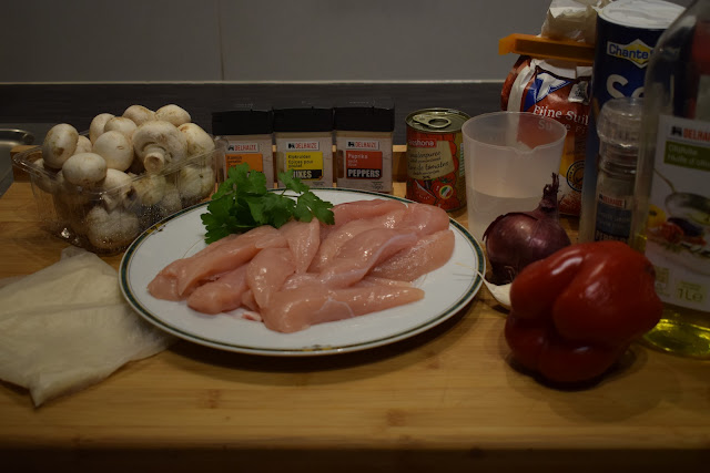 Homemade chicken gyros and rice - Zelfgemaakte kipgyros met rijst*