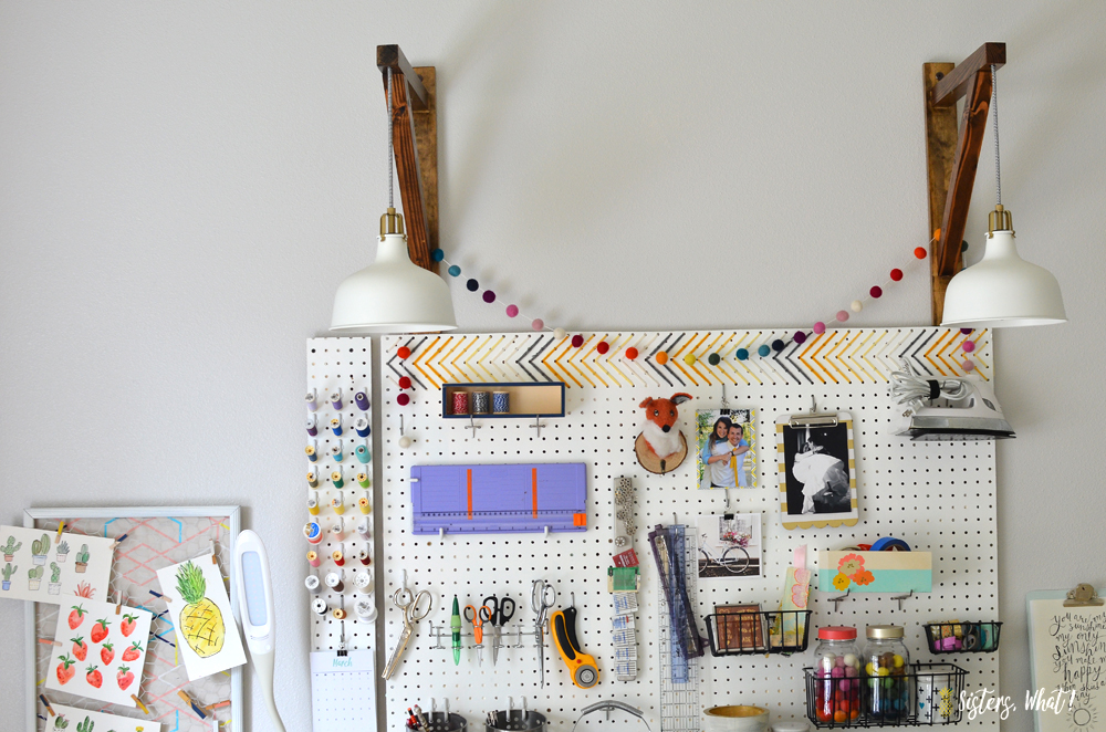 Craft Room Peg Board Craft Storage Tour Sisters What