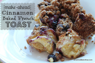 Cinnamon Baked French Toast with Blueberries