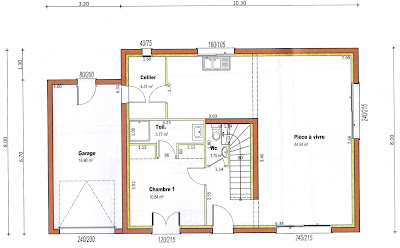 Plan du rez-de chaussée de la nouvelle maison proposée par Oc Résidences