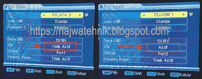 tampilan seting 22k Switch Parabola dan Cara Setingnya