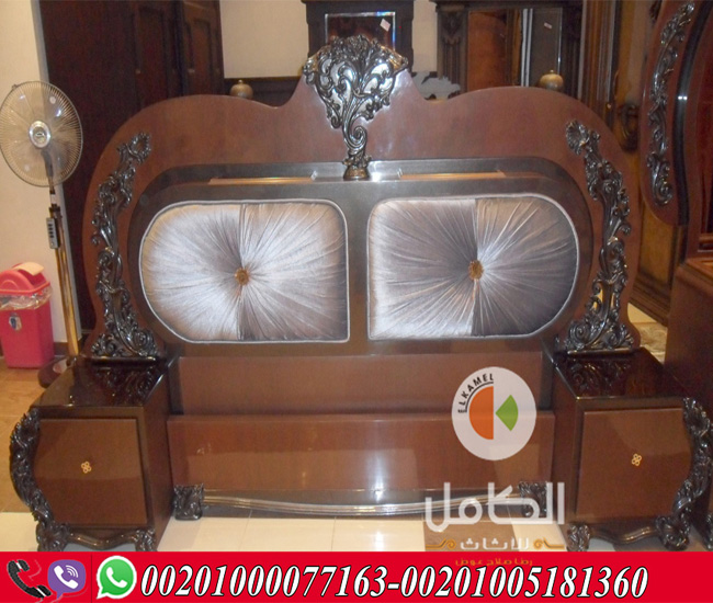 غرف نوم كلاسيك اوف وايت _ دهبى _بنى من معرض الكامل للاثاث _بدمياط