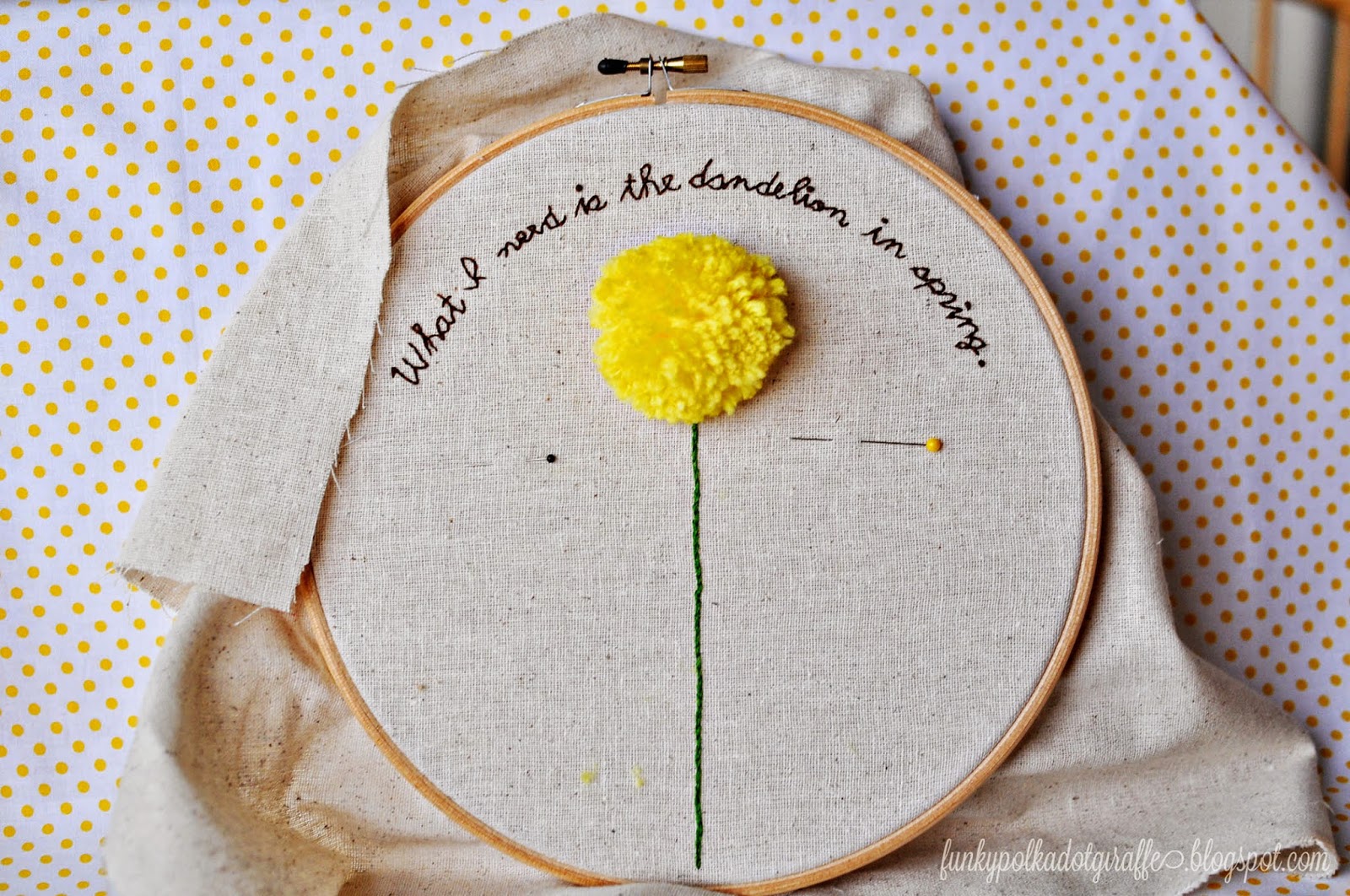 Funky Polkadot Giraffe Hunger Games Embroidery Hoop Art