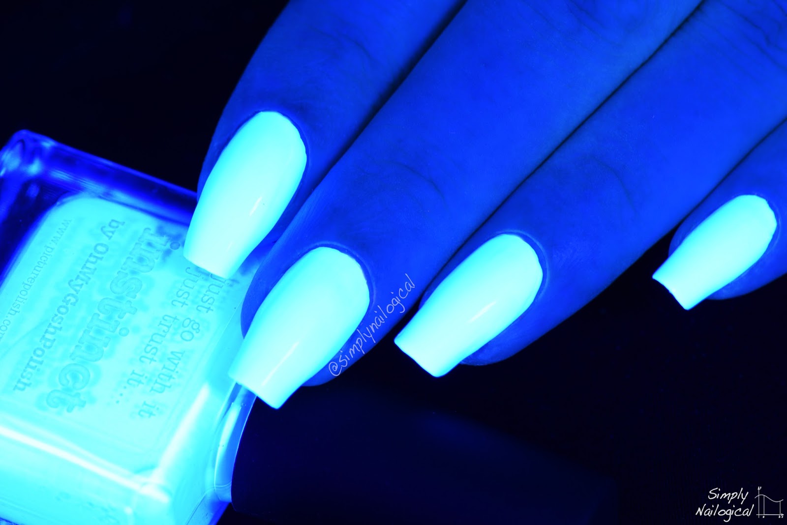 Simply Nailogical Playing With Glow In The Dark Nail Polish True Glow In The Dark Polish This One Ears More Lemon Limey Of A Colour Regular Lighting And Vibrant Radioactive Green Pitch Black