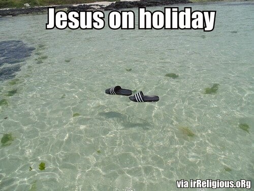Funny Jesus On Holiday Caption Picture