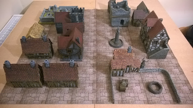 medieval fantasy town wargames scenery board