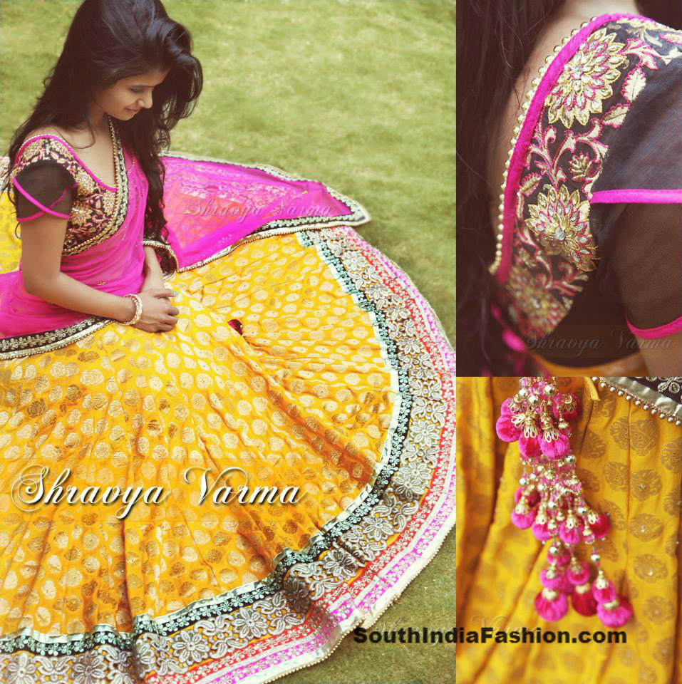 half saree pattern