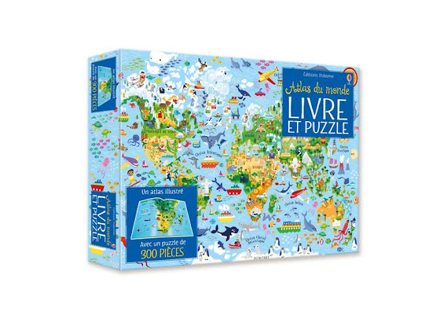 Atlas du monde livre et puzzle de Usborne