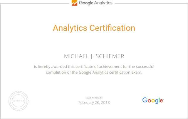 Google Analytics Academy Certificate