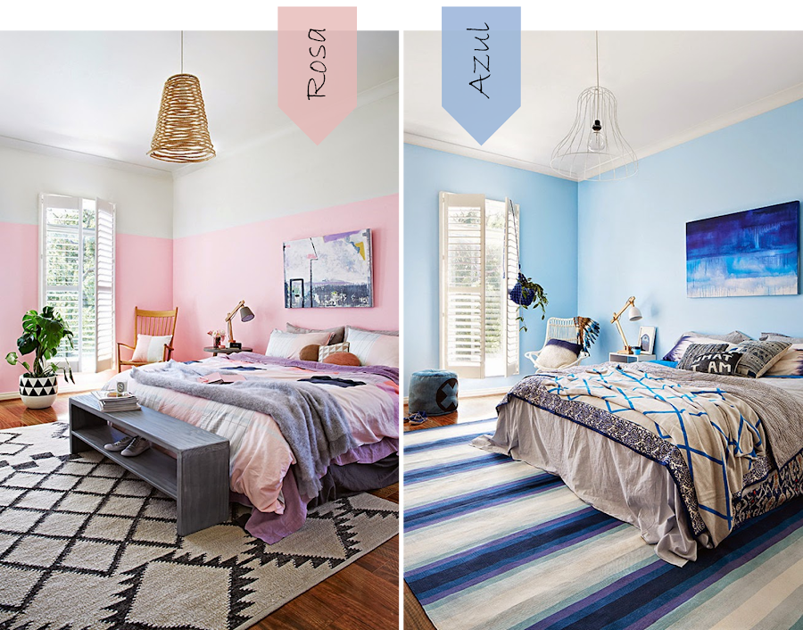 ¿En rosa o azul? ¿Cómo os gusta más este dormitorio? | Decoración