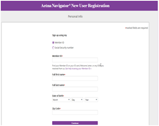 Aetna Navigator Registration Instructions