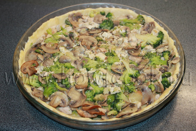 рецепт лоранского пирога с курицей, грибами и брокколи с пошаговыми фото