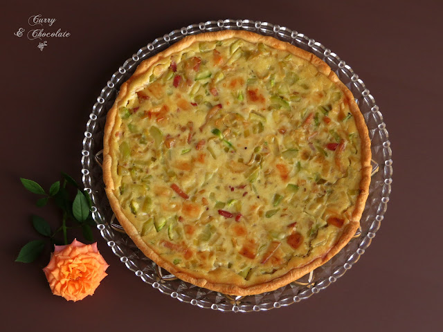 Pastel salado o quiche de calabacín, bacon y queso viejo - Zucchini and bacon quiche Pastel salado o quiche de calabacín, bacon y queso viejo - Zucchini and bacon quiche