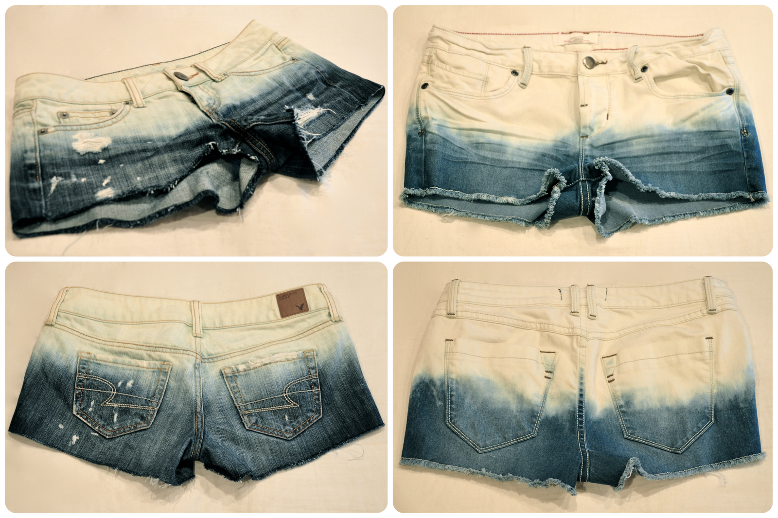 grace+tiffany diy bleached denim shorts