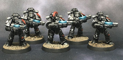 1st Legion Dark Angels Terran Tactical Support  Squad with plasma weapons