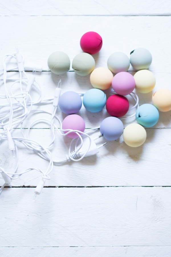 Guirnalda luces ping pong colores