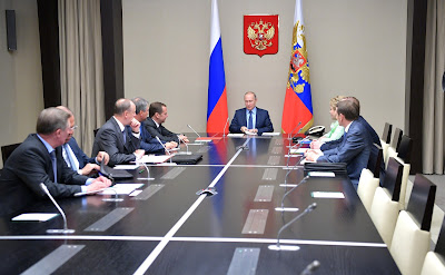 Vladimir Putin at the beginning of the meeting with permanent members of Security Council.
