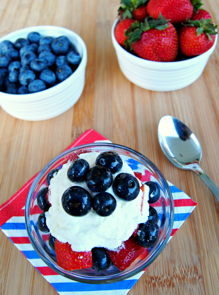 berry desserts Red, White, and Blue Fruit Cups