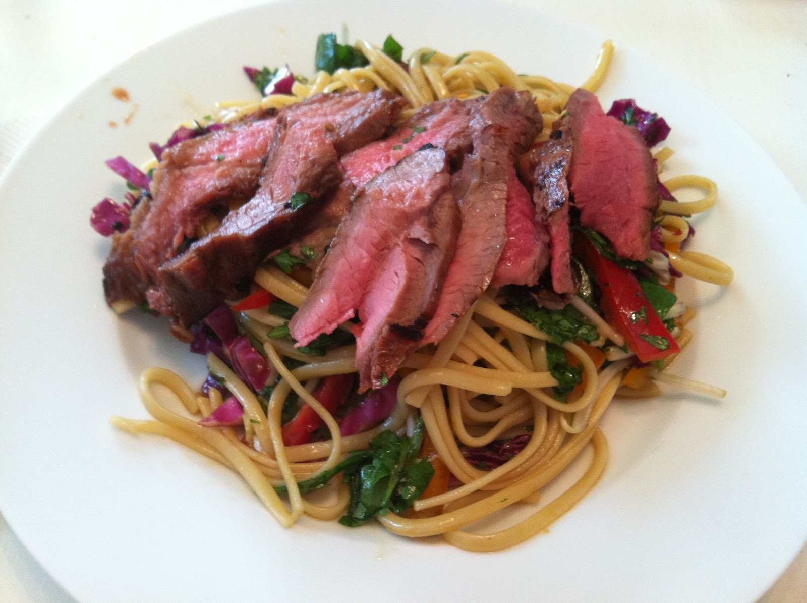 The Baeza Blog Asian Noodle Salad with Polynesian Flank Steak