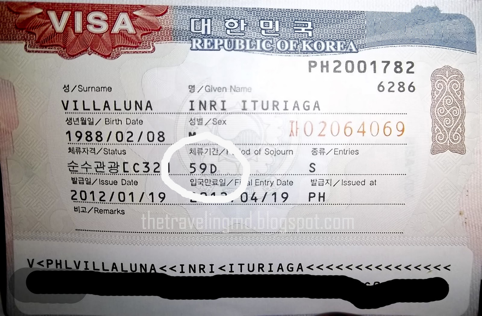 travel wallet visa korea