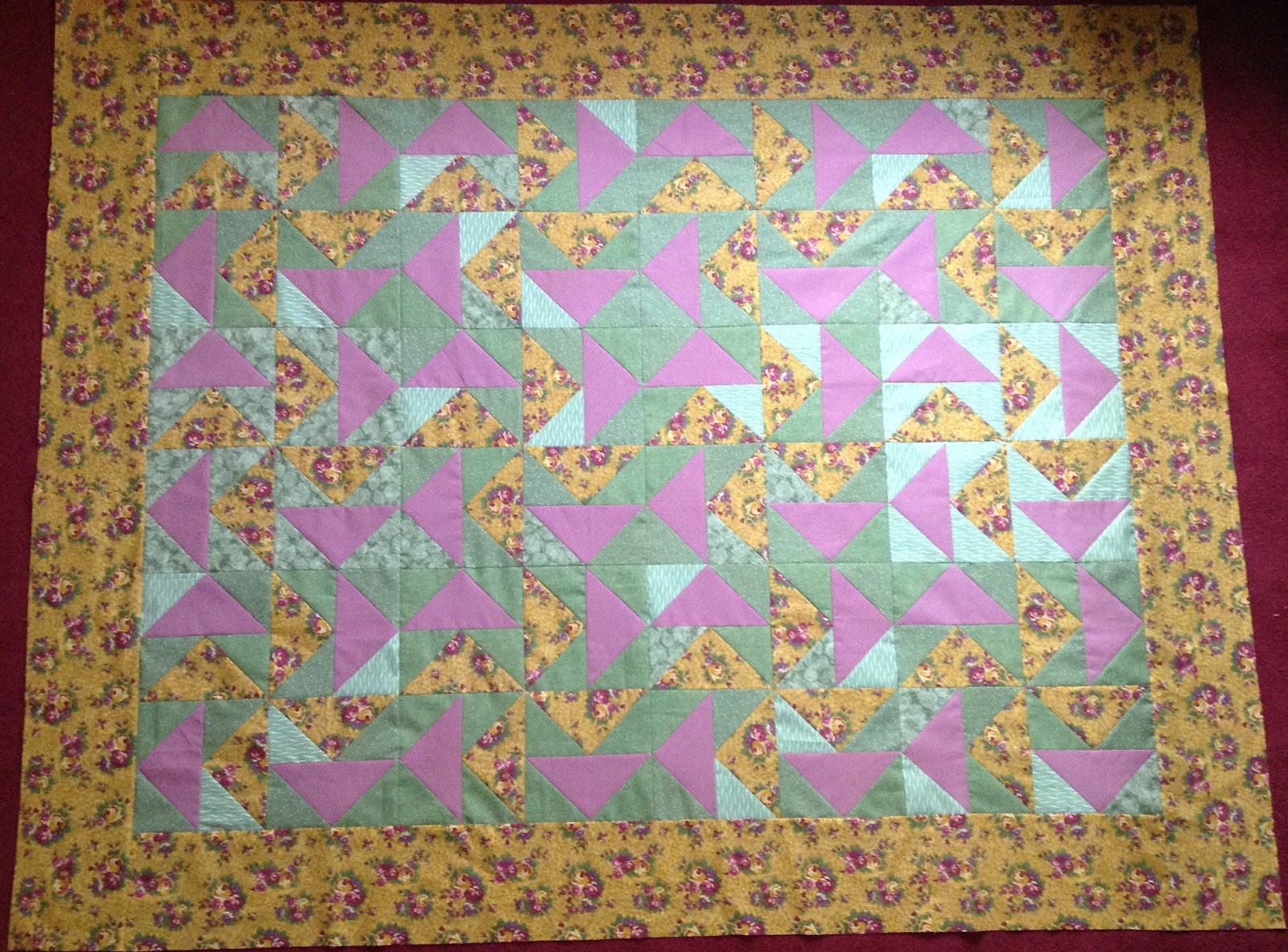 Show Me Sewing Scrappy Pinwheel Flying Dutchman Quilt Top