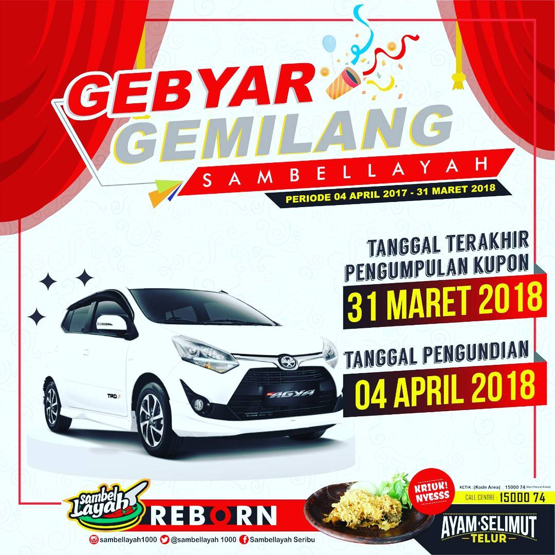 Jadwal Pengundian Kupon Berhadiah Mobil Dari Sambel Layah