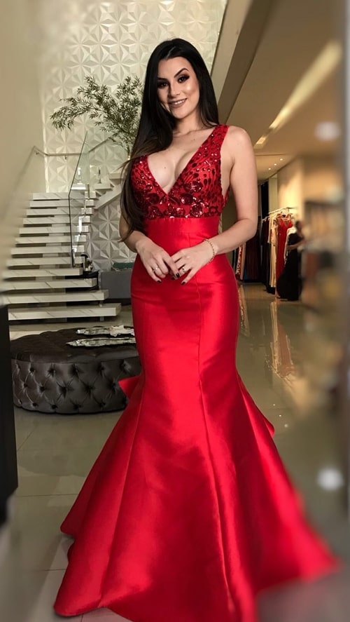 vestido de festa longo vermelho sereia