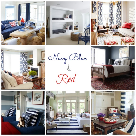 Real Inspired Decorating With Navy Blue Sources Clockwise From Top Right Living Room Bedroom