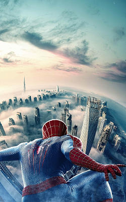 Spider Man au Dessus de New York - Fond d'Écran en QHD pour Mobile