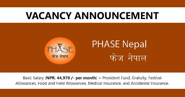 Job in PHASE Nepal – Technical Officer; Salary Rs. 44,970/-