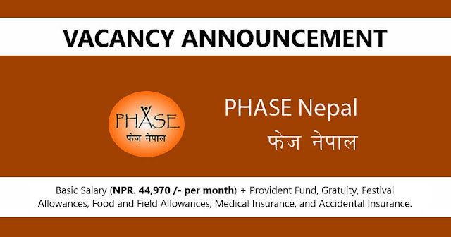 Job in PHASE Nepal – Technical Officer; Salary Rs. 44,970/- Job in PHASE Nepal – Technical Officer; Salary Rs. 44,970/-