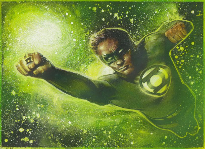 Green Lantern, original art by Jeff Lafferty