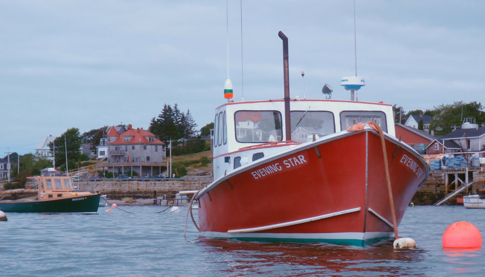 PenobscotPaddles Stonington Maine, with schooners in the harbor