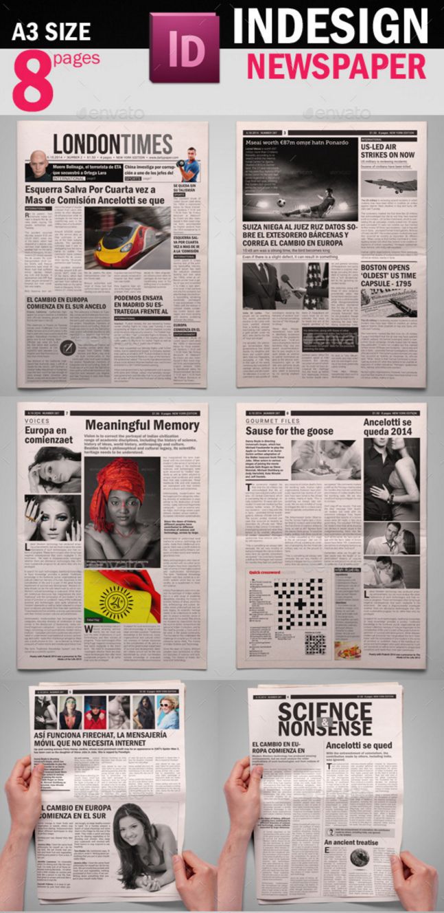 best print newspaper templates in adobe indesign photoshop indesign tabloid newspaper template
