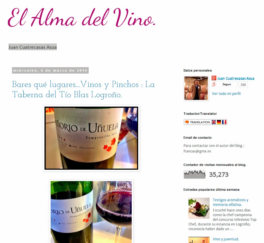 Lista blog de Vino