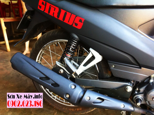 Sơn xe Yamaha Sirius màu đen nhám - SƠN XE GIÁ RẺ
