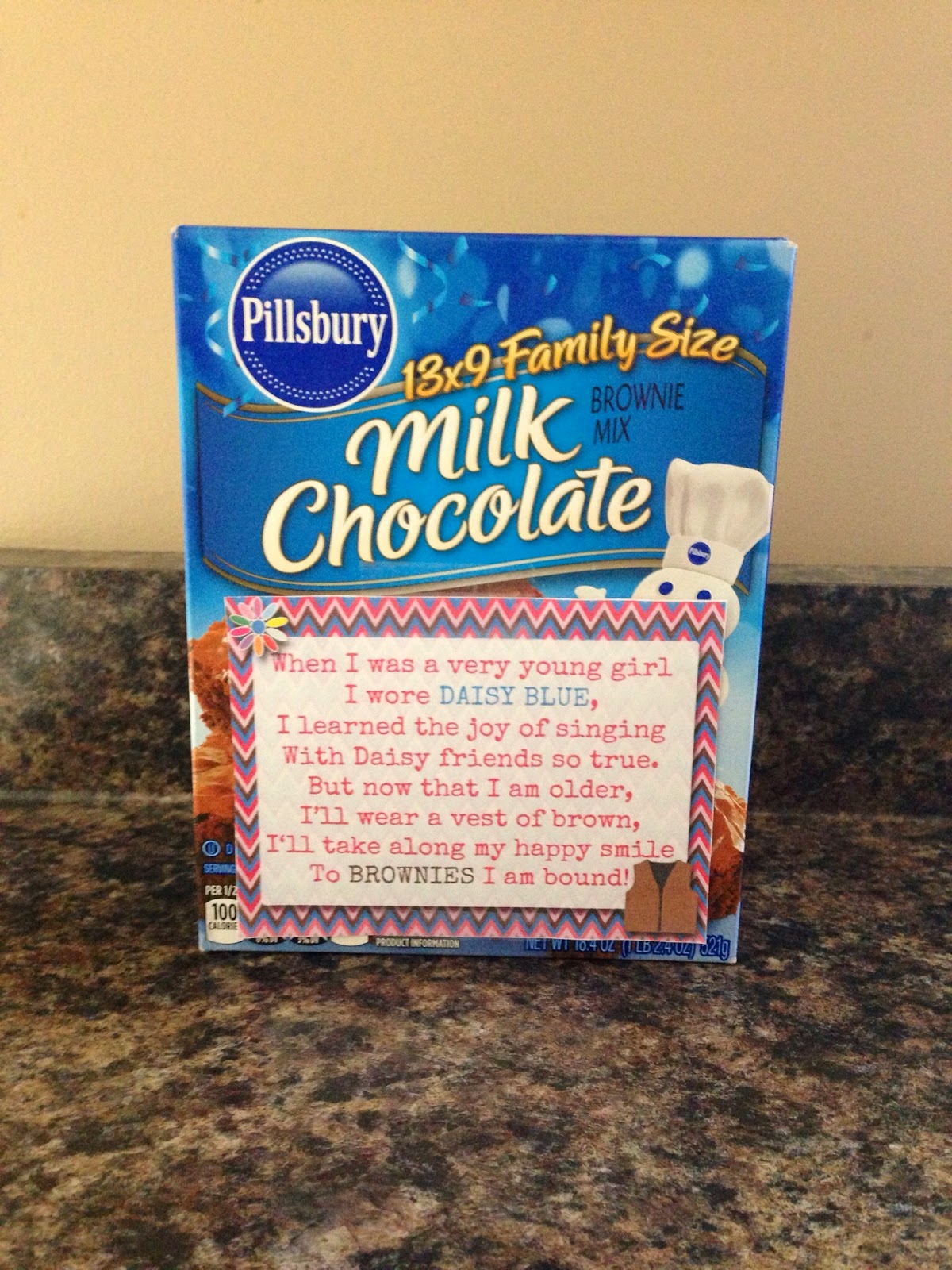 My Fashionable Designs Girl Scouts Bridging to Brownies Brownie Box Label