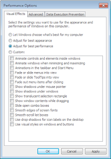 Mematikan Visual Effecst Windows 7