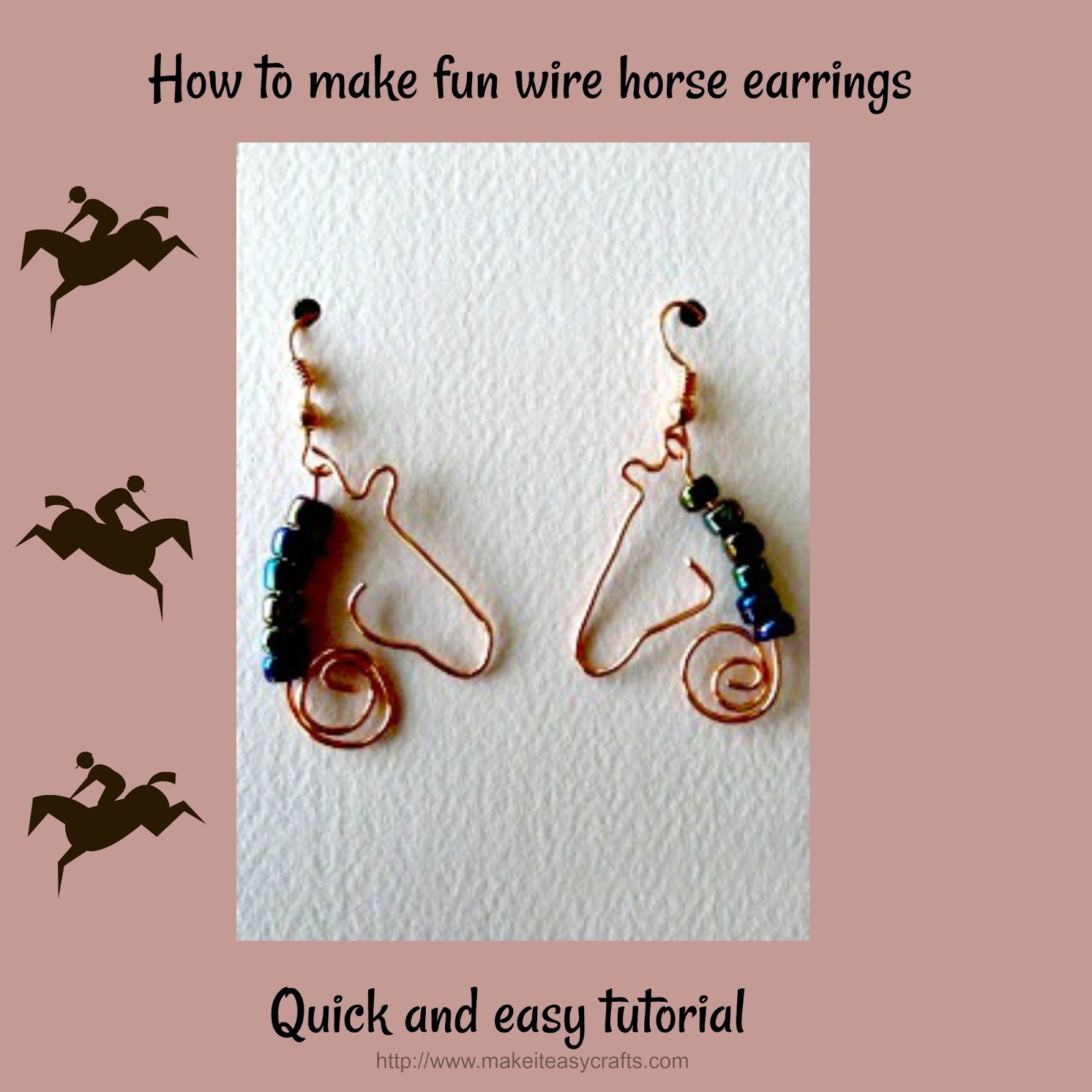 Make it easy crafts How to make fun wire horse silhouette earrings