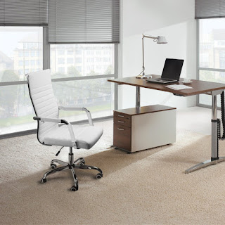 Image with Furmax White office chair at work place