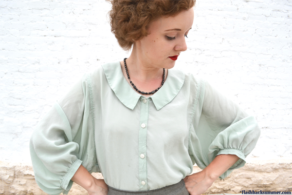 Flashback Summer: Trying Out Thred Up - vintage sea foam silk blouse