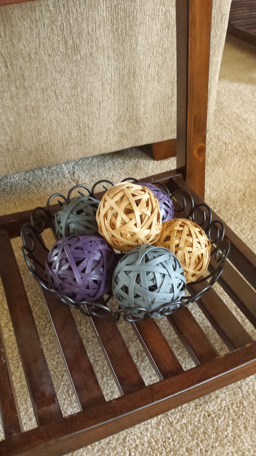 Life With The Lacey's DIY Spray Painted Monogrammed Doormat & Wicker Balls